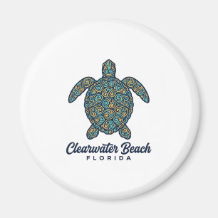 Clearwater Beach Florida Zeeschildpad Vector Desig Magneet