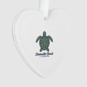 Clearwater Beach Florida Zeeschildpad Vector Desig Ornament (voorkant)