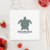 Clearwater Beach Florida Zeeschildpad Vector Desig Servet (Insitu)