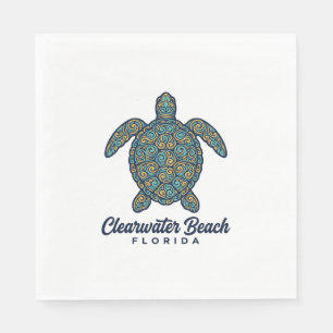 Clearwater Beach Florida Zeeschildpad Vector Desig Servet