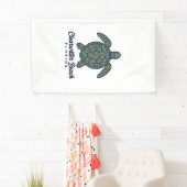 Clearwater Beach Florida Zeeschildpad Vector Desig Spandoek (Insitu)