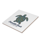 Clearwater Beach Florida Zeeschildpad Vector Desig Tegeltje (Zijkant)