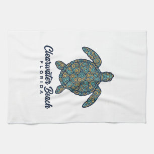 Clearwater Beach Florida Zeeschildpad Vector Desig Theedoek
