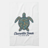 Clearwater Beach Florida Zeeschildpad Vector Desig Theedoek (Verticaal)