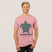 Clearwater Beach Florida Zeeschildpad Vector Desig Tri-Blend Shirt (Voorkant volledig)