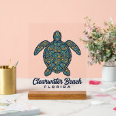 Clearwater Beach Florida Zeeschildpad Vectorontwer Acryl Bord (Huwelijk)