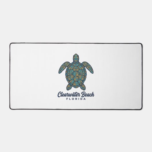 Clearwater Beach Florida Zeeschildpad Vectorontwer Bureaumat (Voorkant)