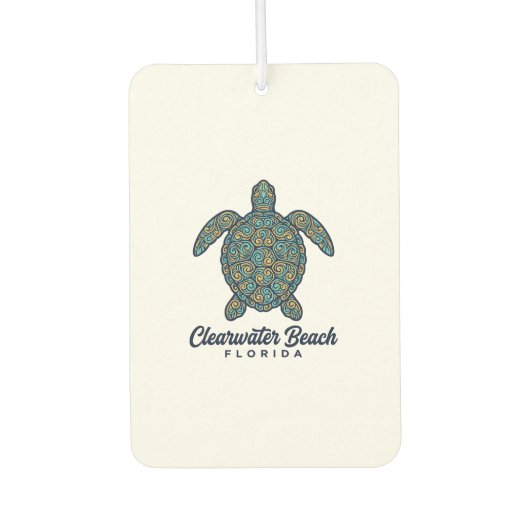 Clearwater Beach Florida Zeeschildpad Vectorontwer Luchtverfrisser (Voorkant)