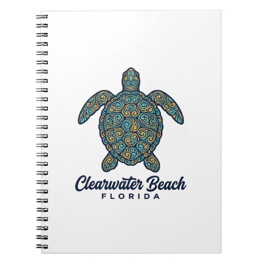 Clearwater Beach Florida Zeeschildpad Vectorontwer Notitieboek (Voorkant)
