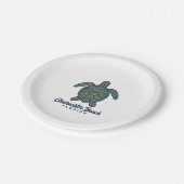 Clearwater Beach Florida Zeeschildpad Vectorontwer Papieren Bordje (Gekanteld)