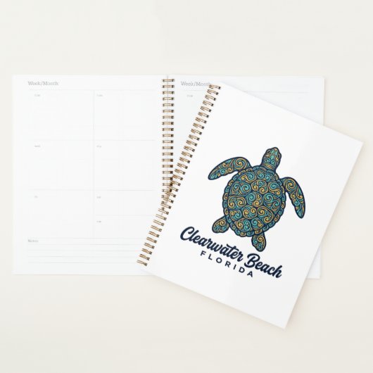 Clearwater Beach Florida Zeeschildpad Vectorontwer Planner (Display)