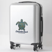 Clearwater Beach Florida Zeeschildpad Vectorontwer Sticker (Koffer)
