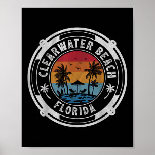 Clearwater Beach Florida Zomer Vakantie Vintage S Poster
