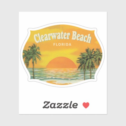 Clearwater Beach Florida  zonsondergang Sticker (Vel)