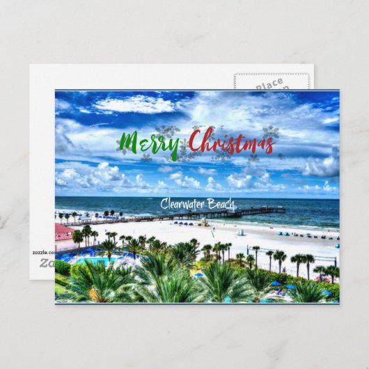 Clearwater Beach Kerstgroeten Briefkaart (Voorkant / Achterkant)