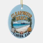 Clearwater Beach Retro Vignet Keramisch Ornament (Rechts)