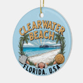 Clearwater Beach Retro Vignet Keramisch Ornament (Links)