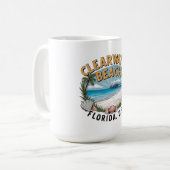 Clearwater Beach Retro Vignet Koffiemok (Voorkant links)