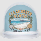 Clearwater Beach Retro Vignette Sneeuwbol (Voorkant)