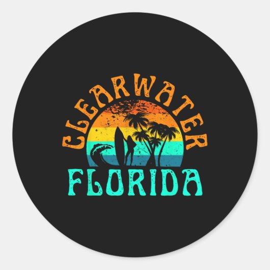 Clearwater Beach Ronde Sticker (Voorkant)