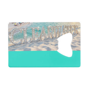 Clearwater Beach Roodvrijstalen Flesopener Creditkaart Flessenopener