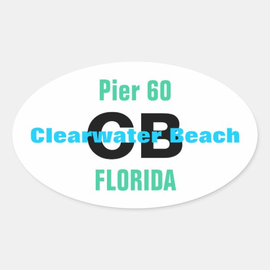 CLEARWATER BEACH-stickers (4) Ovale Sticker (Voorkant)