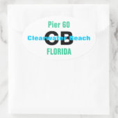 CLEARWATER BEACH-stickers (4) Ovale Sticker (Tas)