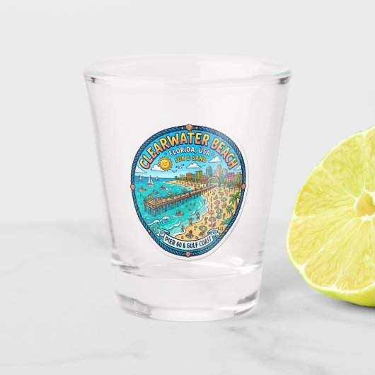 Clearwater Beach USA Shot Glas (Voorkant)