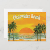 Clearwater Beach,  zonsondergang van Florida Briefkaart (Voorkant / Achterkant)