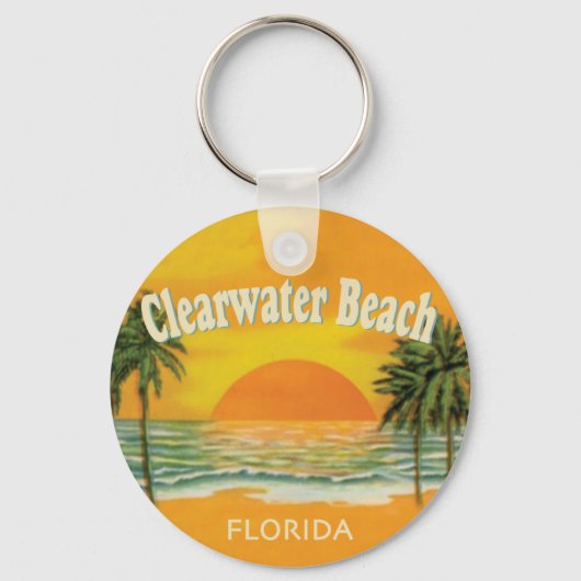 Clearwater Beach, zonsondergang van Florida Sleutelhanger (Voorkant)