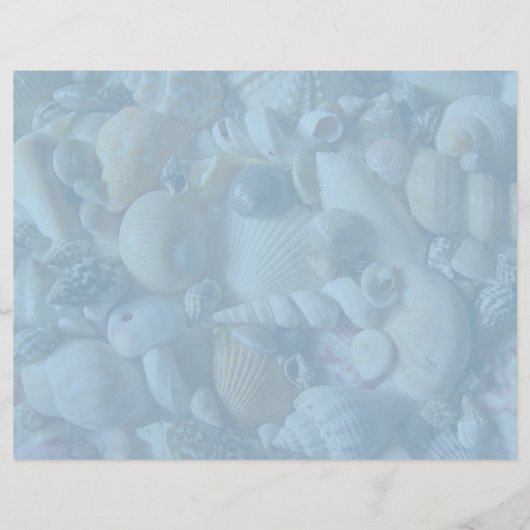 Clearwater Blue Blank Seashell Letterhead Paper (Voorkant)