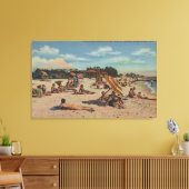 Clearwater, FL - Sunbathers on Clearwater Beach Canvas Afdruk (Insitu (Woonkamer))