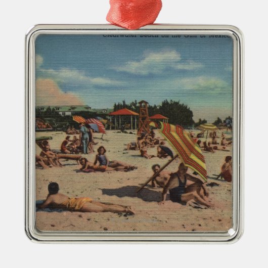 Clearwater, FL - Sunbathers on Clearwater Beach Metalen Ornament (Voorkant)