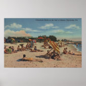 Clearwater, FL - Sunbathers on Clearwater Beach Poster (Voorkant)