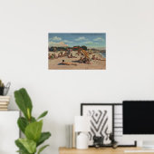 Clearwater, FL - Sunbathers on Clearwater Beach Poster (Thuiskantoor)