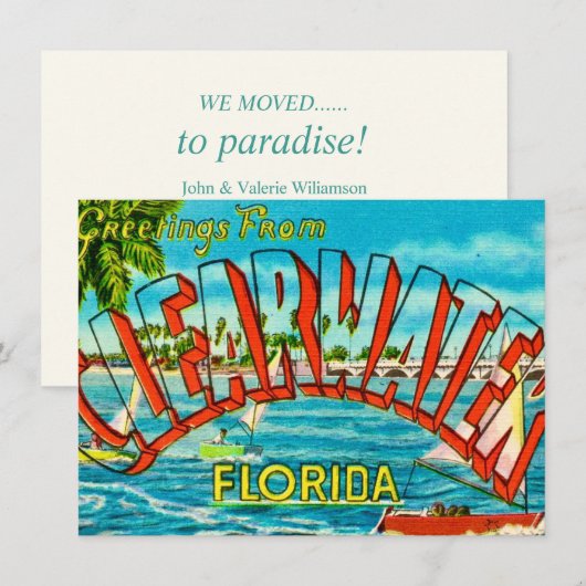Clearwater FL verhuisbericht (Voorkant / Achterkant)