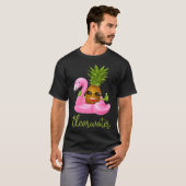 Clearwater Florida Beach Tropical  Flamingo Pineap T-shirt (Voorkant volledig)