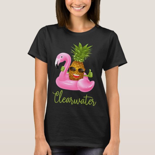 Clearwater Florida Beach Tropical Flamingo Pineap T-shirt (Voorkant)