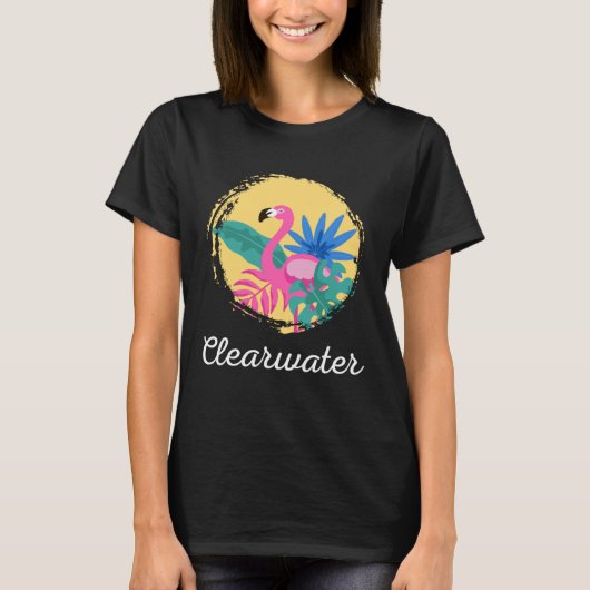 Clearwater Florida Beach Tropical Flamingo T-shirt (Voorkant)
