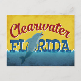 Clearwater Florida Dolphin Retro Vintage Travel Briefkaart
