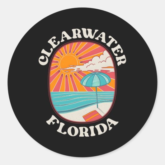 Clearwater Florida FL Ronde Sticker (Voorkant)