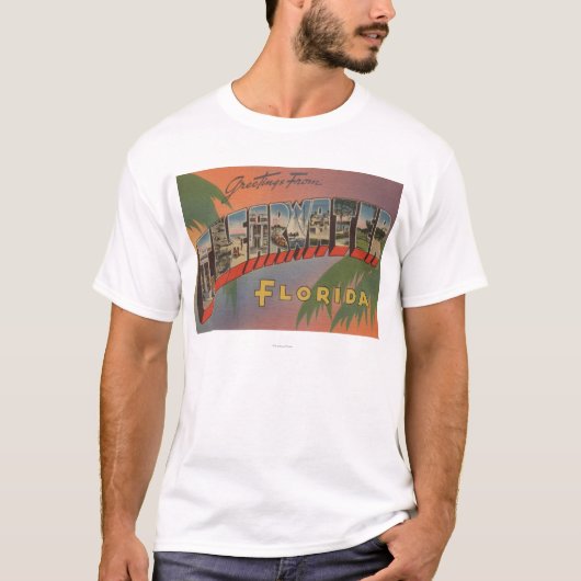 Clearwater, Florida - Grote Letter-scènes T-shirt (Voorkant)