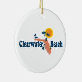 Clearwater Florida - Kaartontwerp. Keramisch Ornament (Rechts)