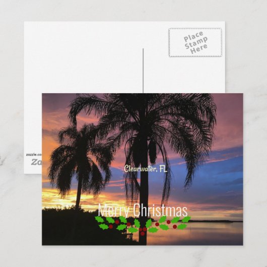 Clearwater, Florida Kerstgroet Briefkaart (Voorkant / Achterkant)