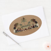 Clearwater Florida palmbomen ovale sticker (Envelop)