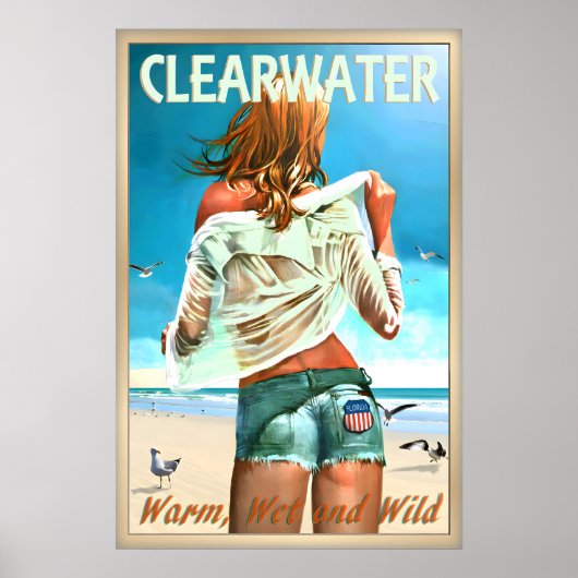 Clearwater Florida Pinellas County Strand Pin U Poster (Voorkant)