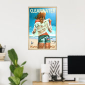 Clearwater Florida Pinellas County Strand Pin U Poster (Thuiskantoor)
