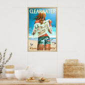 Clearwater Florida Pinellas County Strand Pin U Poster (Keuken)