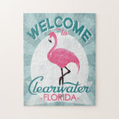 Clearwater Florida Pink Flamingo Retro Legpuzzel (Verticaal)