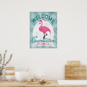 Clearwater Florida Pink Flamingo Retro Poster (Keuken)